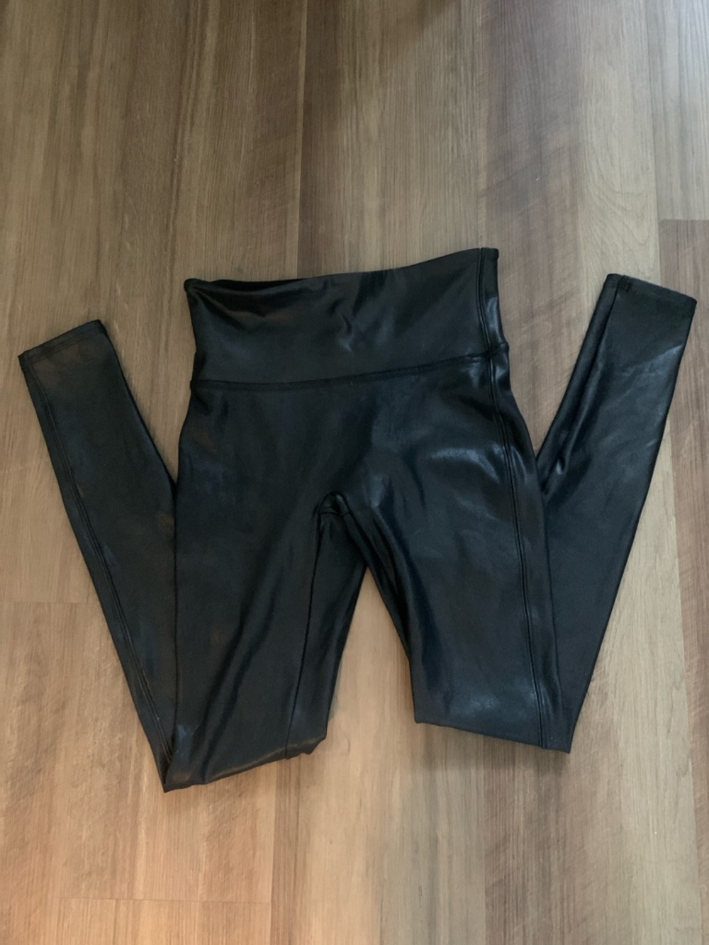 SPANX Black Metallic Leggings Size Small